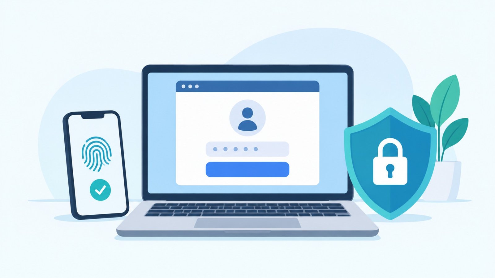 Secure employee portal login illustration with multi-factor authentication