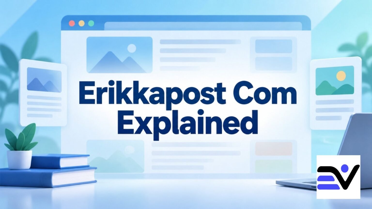 erikkapost com explained featured image with a clean modern website and publishing theme